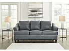 Genuine Leather 3 Seater Sofa in Coconut White/ Grey Colour - Calista