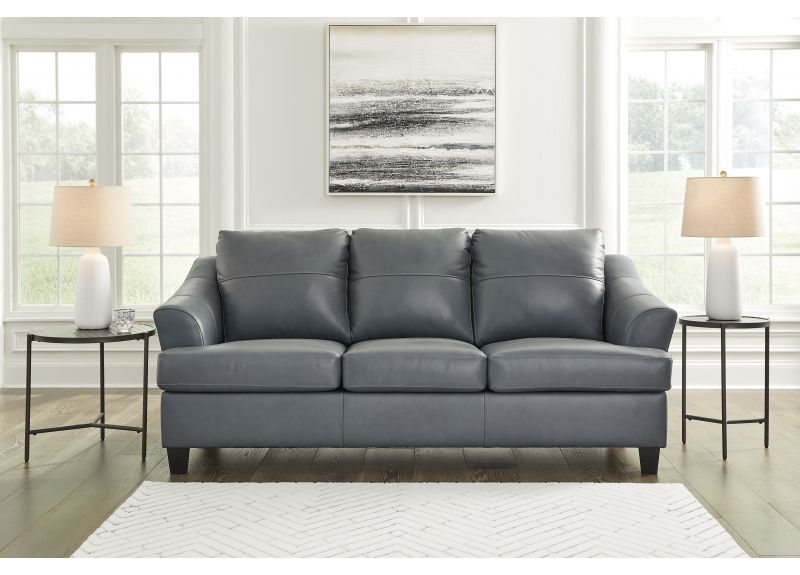 Genuine Leather 3 Seater Sofa in White/ Grey Colour - Calista