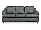 Genuine Leather 3 Seater Sofa in Coconut White/ Grey Colour - Calista