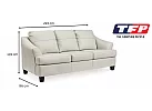 Genuine Leather 3 Seater Sofa in Coconut White/ Grey Colour - Calista