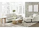 Genuine Leather Armchair 1 Seater in Coconut White/ Grey Colour - Calista