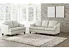 Genuine Leather 3 Seater Sofa in Coconut White/ Grey Colour - Calista