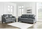 Genuine Leather 3 Seater Sofa in Coconut White/ Grey Colour - Calista