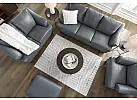 Genuine Leather 3 Seater Sofa in Coconut White/ Grey Colour - Calista