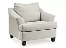 Genuine Leather Armchair 1 Seater in Coconut White/ Grey Colour - Calista