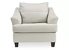 Genuine Leather Armchair 1 Seater in Coconut White/ Grey Colour - Calista