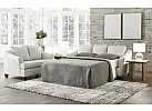 3 Seater Pull Out Queen Size Leather Sofa Bed in Coconut White/ Grey Colour - Calista