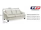 3 Seater Pull Out Queen Size Leather Sofa Bed in Coconut White/ Grey Colour - Calista