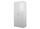 Black/ White 2 Door Wardrobe with 5 Shelves And Hanging Rail - Rowan