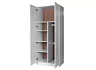 Black/ White 2 Door Wardrobe with 5 Shelves And Hanging Rail - Rowan