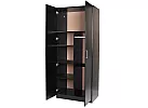 Black/ White 2 Door Wardrobe with 5 Shelves And Hanging Rail - Rowan