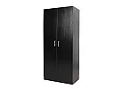 Black/ White 2 Door Wardrobe with 5 Shelves And Hanging Rail - Rowan