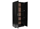 Black/ White 2 Door Wardrobe Cabinet/ Pantry Cupboard with 5 Shelves - Rowan