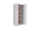 Black/ White 2 Door Wardrobe Cabinet/ Pantry Cupboard with 5 Shelves - Rowan