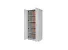 Black/ White 2 Door Wardrobe Cabinet/ Pantry Cupboard with 5 Shelves - Rowan