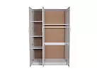 Black/ White 3 Door Mirrored with 5 Shelves Wardrobe - Sunbury