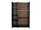 Black/ White 3 Door Mirrored with 5 Shelves Wardrobe - Sunbury