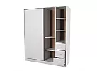 Black/ White Sliding 2 Door and 5 Drawers Modular Wardrobe - Milton