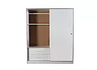 Black/ White Sliding 2 Door and 5 Drawers Modular Wardrobe - Milton