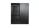 Black/ White Sliding 2 Door and 5 Drawers Modular Wardrobe - Milton