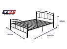 Double Size Metal Bed Frame in Black with Sturdy and Fashionable Design - Cleveland