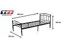 Single Size Metal Bed Frame in Black with Sturdy and Fashionable Design - Cleveland