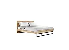 Wooden/ Timber Contemporary Double Bed Frame with Metal Leg in Natural Oak Colour - Coogee