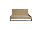 Wooden/ Timber Contemporary Double Bed Frame with Metal Leg in Natural Oak Colour - Coogee