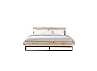 Wooden/ Timber Contemporary Double Bed Frame with Metal Leg in Natural Oak Colour - Coogee