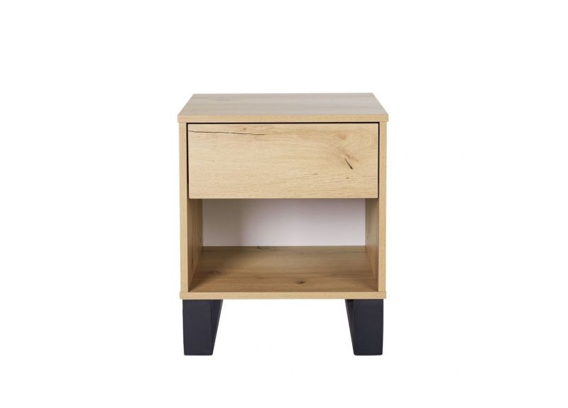Wooden/ Timber Contemporary Bedside Table in Natural Oak Colour - Coogee