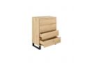 Wooden/ Timber Contemporary Tallboy with 4 Drawers in Natural Oak Colour - Coogee