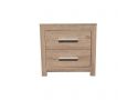 Wooden/Timber Bedside Table with 2 Drawers in Dark Oak/ Walnut Colour - Jason