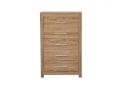 Wooden/Timber Tallboy with 5 Drawers in Dark Oak/ Walnut Colour - Jason
