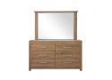 Wooden/Timber Dresser and Mirror with 6 Drawers in Dark Oak/ Walnut Colour - Jason