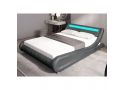 Queen Bed with LED Light and Upholstered in Faux Premium Leather - Thomas