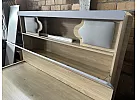 Natural Wood Queen Size Gas Lift Bed with Storage and Led Light - Kelvin