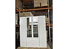 Black/ White 4 Door Mirrored with 2 Drawers Wardrobe - Sunbury