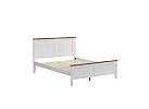 White Timber King Single Bed Frame with Panelled Headboard and Pine Tops - Harrington