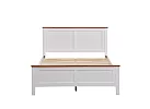 White Timber Queen Bed Frame with Panelled Headboard and Pine Tops - Harrington