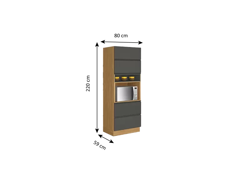 Freestanding Kitchen Pantry Cupboard - Inova Grey Flatpack DIY