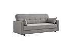 Light/ Dark Grey Comfort King Single 3-Seater Sofa Bed with Storage - Jacka