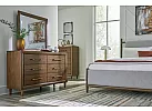 Grey Fabric Upholstered and Contrasting Wooden King Bed Frame with Sling Style Cushioned Headboard - Jarklin