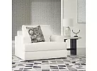 White Fabric Lounge Suite Set  (Armchair + 2 Seater + 3 Seater + Ottoman) - Kialla