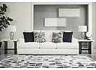 White Fabric Lounge Suite Set  (Armchair + 2 Seater + 3 Seater + Ottoman) - Kialla