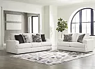 White Fabric Lounge Suite Set  (Armchair + 2 Seater + 3 Seater + Ottoman) - Kialla