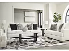 White Fabric Lounge Suite Set  (Armchair + 2 Seater + 3 Seater + Ottoman) - Kialla