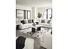 White Fabric Lounge Suite Set  (Armchair + 2 Seater + 3 Seater + Ottoman) - Kialla