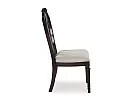 Fabric Upholstered Wooden Ribbonback Traditional Brown Dining Chair - Lavinson