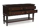 Brown Solid Wooden Rectangular Buffet Table with 4 Drawers and Shelf - Lavinson