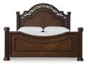 Brown Wooden Traditional King Poster Bed - Lavinson